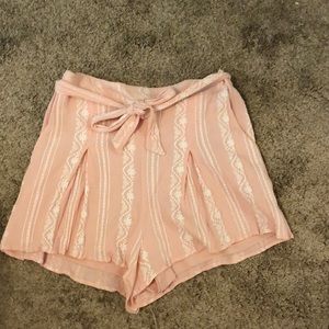 pink flowy shorts